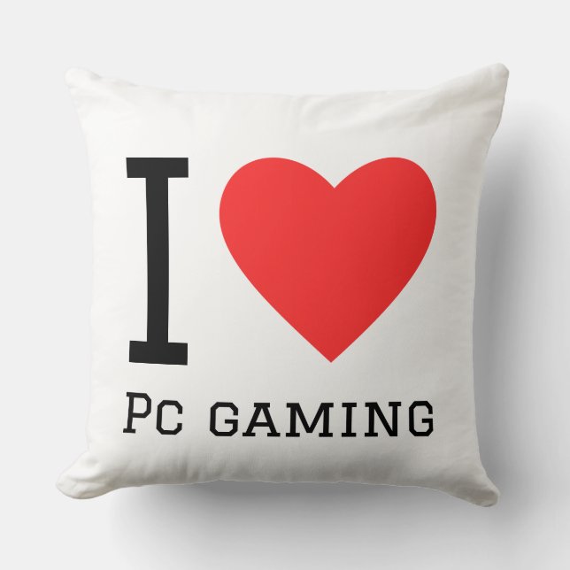 Coussin J'adore le jeu vidéo sur pc (Recto)