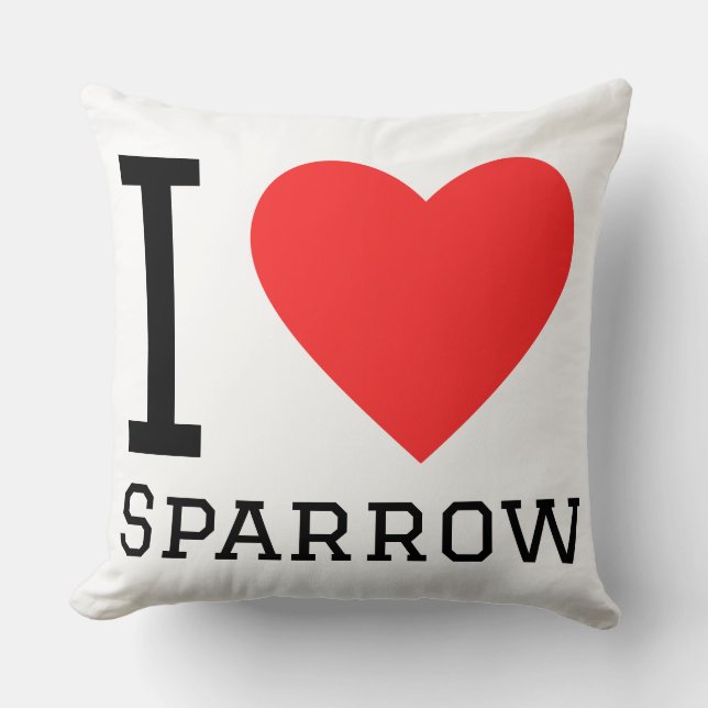 Coussin J'adore le moineau  (Recto)