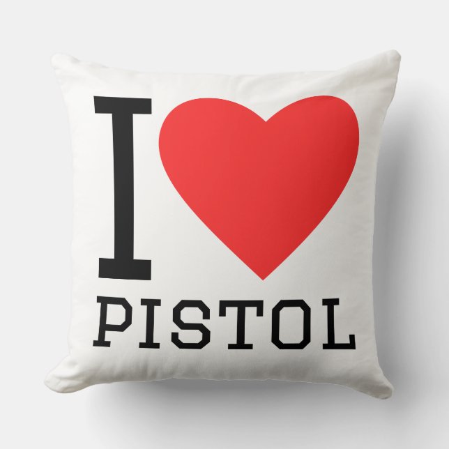 Coussin J'adore le pistolet (Recto)