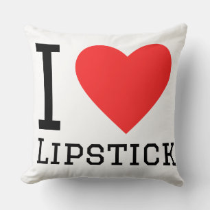 Coussin J'adore le rouge à lèvres 