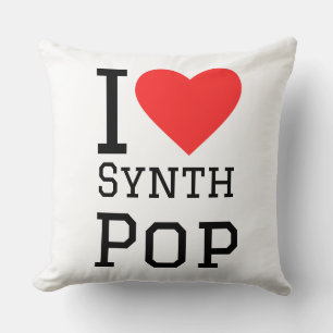 Coussin J'adore le synthétiseur carré pop synth
