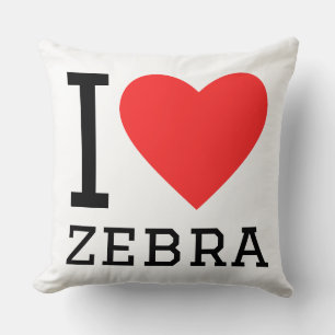 Coussin J'adore le zèbre
