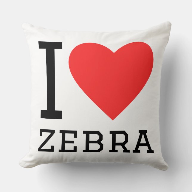 Coussin J'adore le zèbre (Recto)