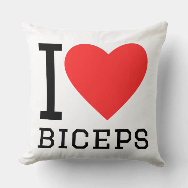 Coussin J'adore les biceps (Recto)