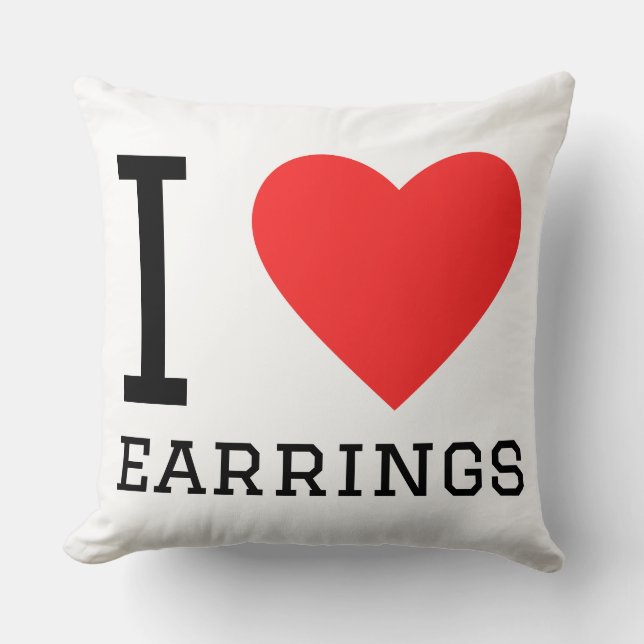 Coussin J'adore les boucles d'oreilles (Recto)