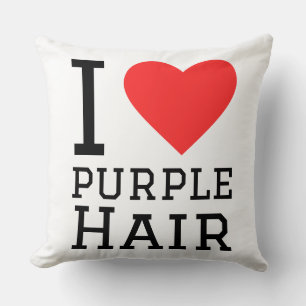 Coussin J'adore les cheveux violets
