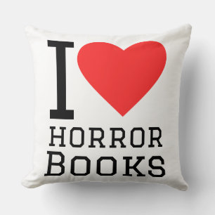 Coussin J'adore les livres d'horreur