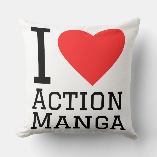 Coussin J'adore les mangas d'action  (Recto)