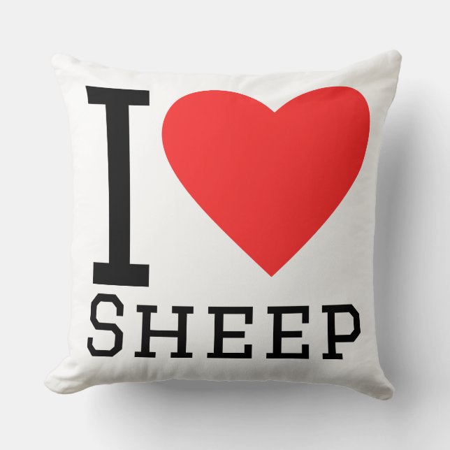 Coussin J'adore les moutons  (Recto)