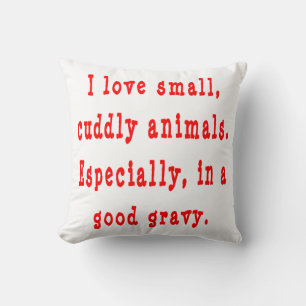 Coussin J'adore les petits animaux câlins dans une bonne s