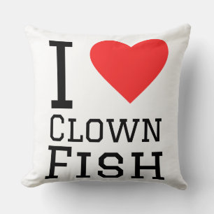 Coussin J'adore les poissons clowns