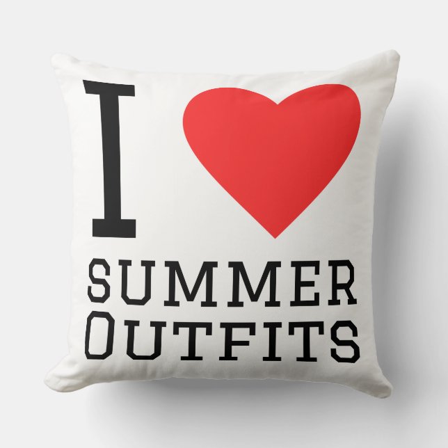 Coussin J'adore les tenues d'été (Recto)