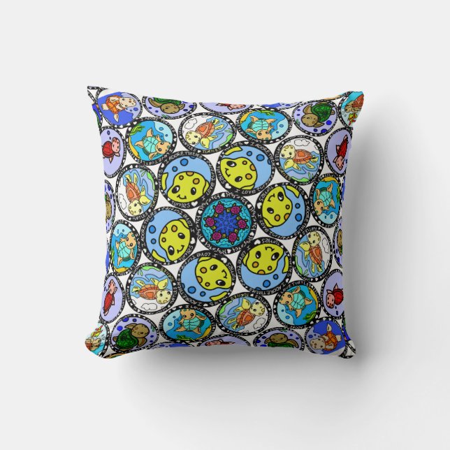 Coussin J'adore les tortues  (Recto)