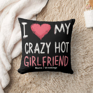 Coussin J'adore ma copine follement sexy, la façon parfai