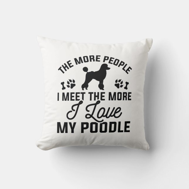 Coussin J'adore mon caniche (Recto)