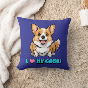 Coussin J'adore mon Corgi