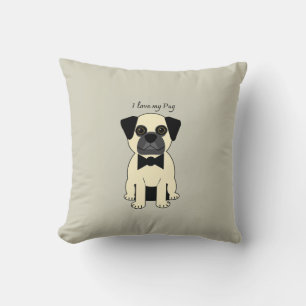 Coussin J'adore mon Pug