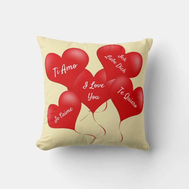 Coussin J'adore vous lancer l'oreiller (Recto)