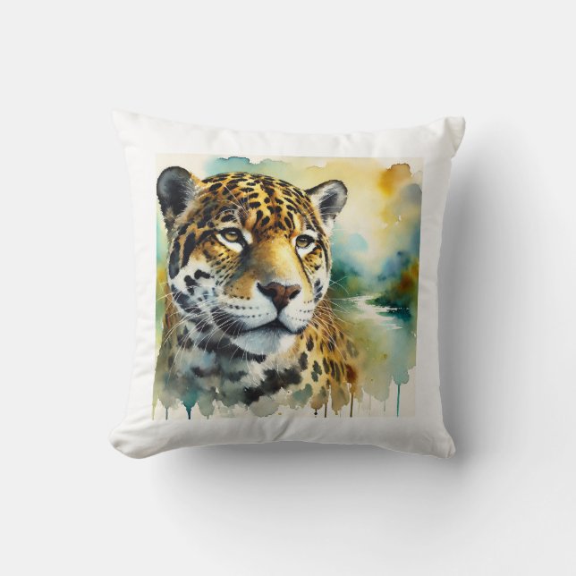 Coussin Jaguar in Harmony 010924AREF104 - Watercolor (Recto)