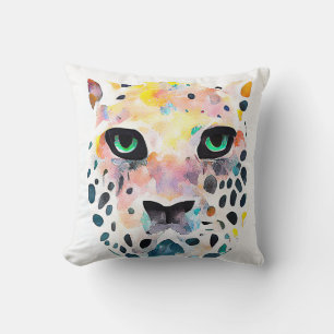Coussin Jaguar Wild Animal Nature Aquarelle Art Peinture