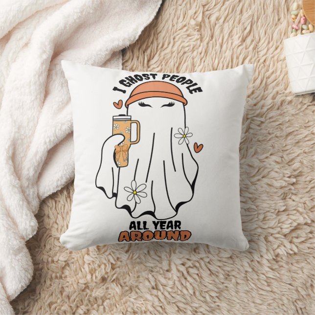Coussin J'ai des gens tout l'année autour de Funny Ghost O (Couverture)