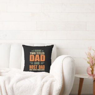 Coussin J'ai deux titres Meilleur Papa Hôte 