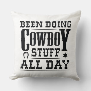 Coussin J'Ai Fait Du Cowboy Toute La Journée