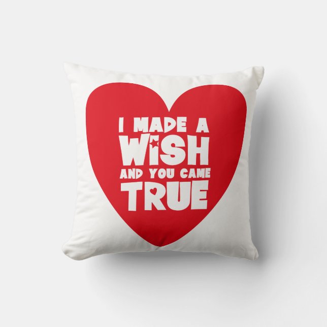 Coussin J'AI FAIT UN VOEUX Cœur d'amour (Recto)