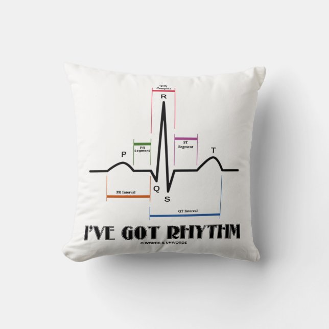 Coussin J'ai le rythme (l'électrocardiogramme d'ECG/ECG) (Recto)