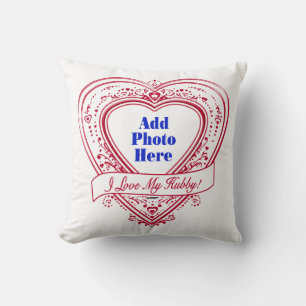 Coussin J'ai Love My Hubby ! Photo Red Hearts
