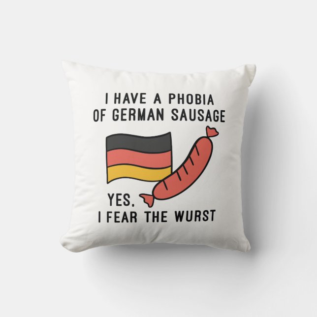 Coussin J'Ai Peur De La Wurst (Recto)