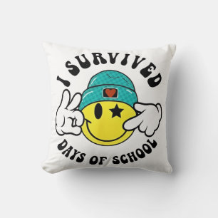 Coussin J'ai survécu 67 jours d'enseignants d'école Étudia