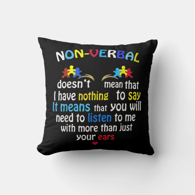 Coussin J'Ai Une Pièce De Puzzle De Sensibilisation sur l' (Recto)