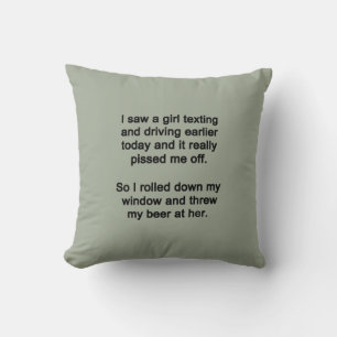Coussin J'ai vu une fille texter