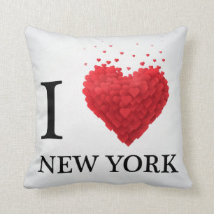 Coussin J'aime des coeurs de New York