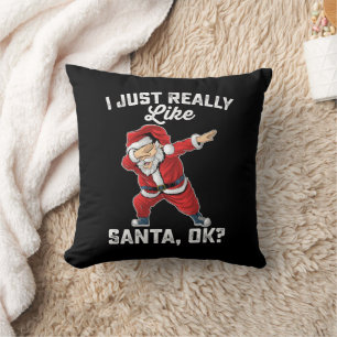 Coussin J'aime juste vraiment Santa OK Noël en famille