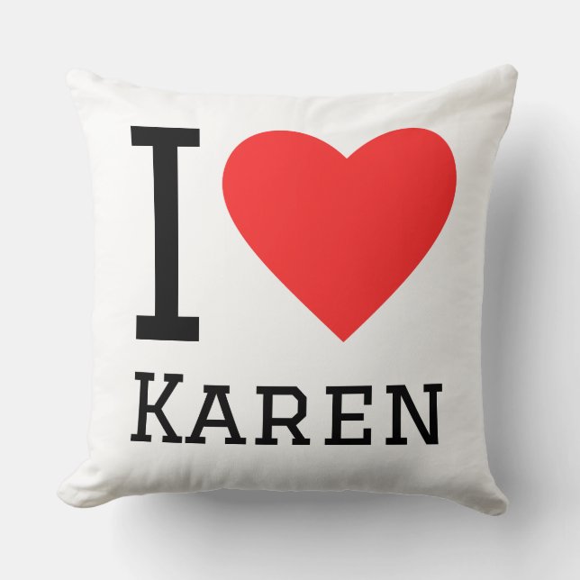 Coussin J'aime Karen (Recto)