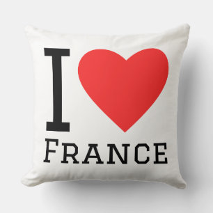 Coussin J'aime la France autocollant carré