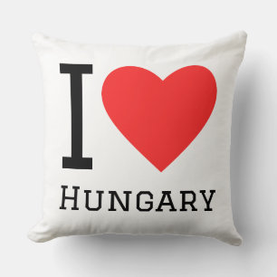 Coussin J'aime la Hongrie autocollant carré