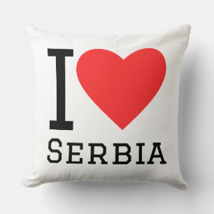 Coussin J'aime la Serbie autocollant carré