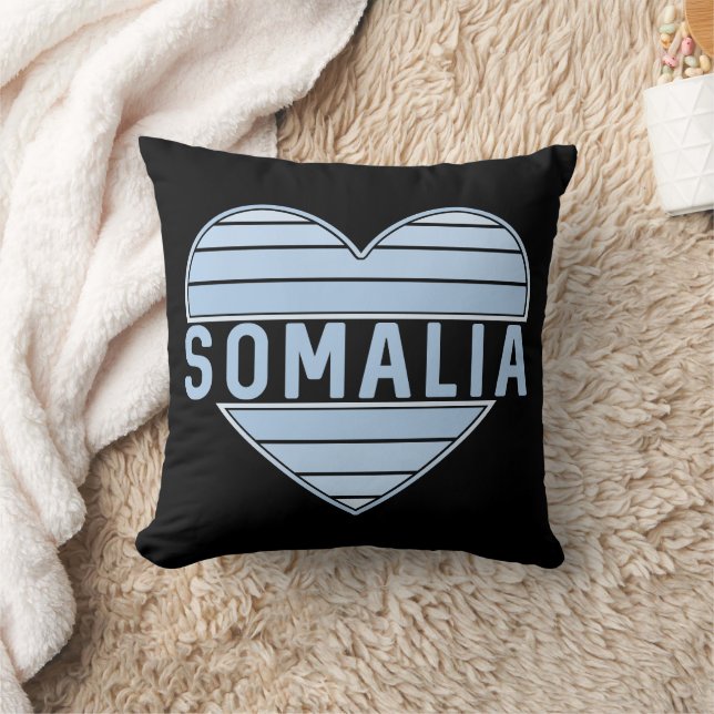 Coussin J'aime la Somalie, le coeur somalien (Couverture)