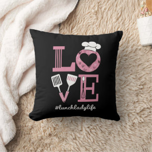 Coussin J'aime la vie de dame de déjeuner Cadeaux amusants
