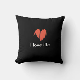 Coussin J'aime la vie Graffiti rouge Sprayed Heart Image