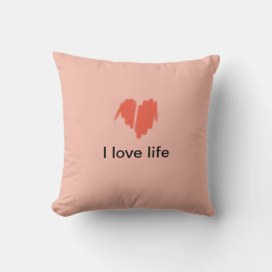 Coussin J'aime la vie Graffiti rouge Sprayed Heart Image