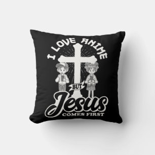Coussin J'Aime L'Anime, Mais Jésus Est Le Premier Anime Ho