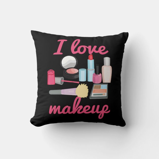 Coussin J'aime le carreau décoratif de cosmétiques de (Recto)
