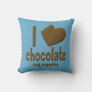 Coussin J'aime le chocolat au coeur
