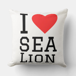 Coussin J'aime le lion de mer