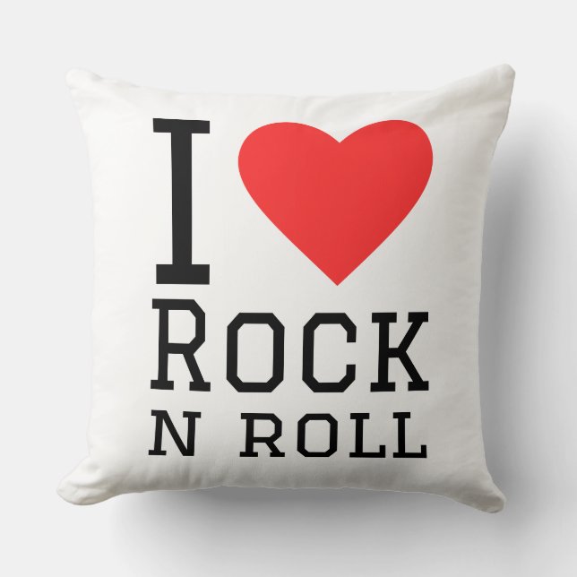 Coussin J'aime le rock et le roll (Recto)