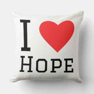 Coussin J'aime le sticker carré d'espoir